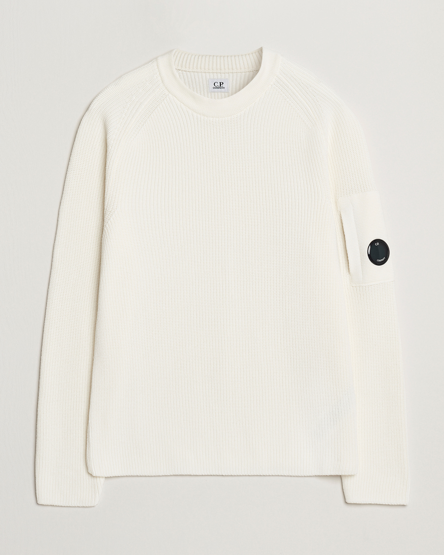 Men | Sweaters & Knitwear | C.P. Company | Sea Island Cotton Crewneck White