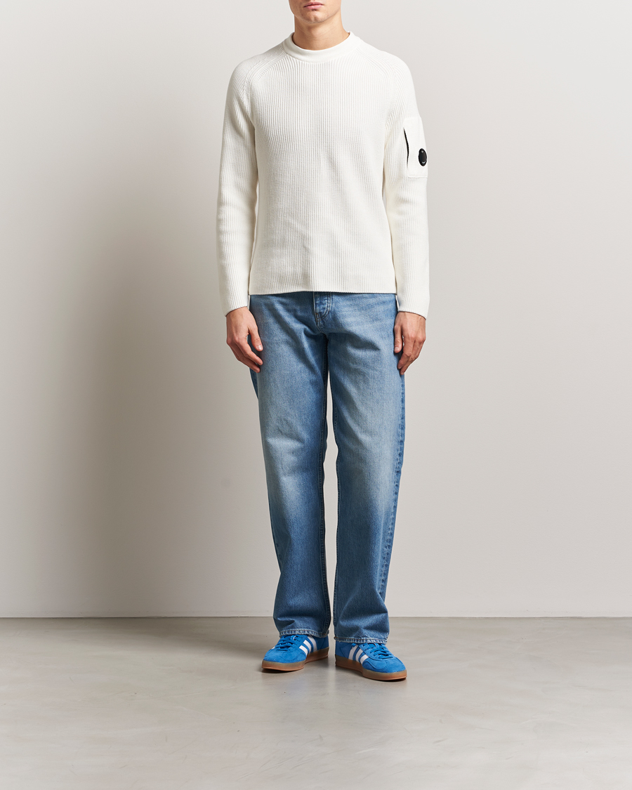 Men | Sweaters & Knitwear | C.P. Company | Sea Island Cotton Crewneck White