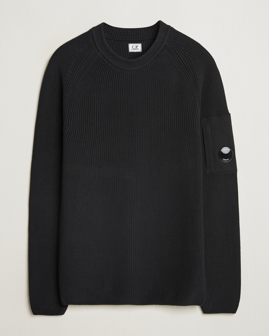 Men | Sweaters & Knitwear | C.P. Company | Sea Island Cotton Crewneck Black