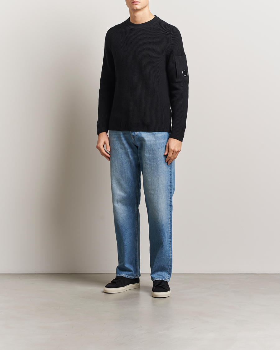 Men | Sweaters & Knitwear | C.P. Company | Sea Island Cotton Crewneck Black