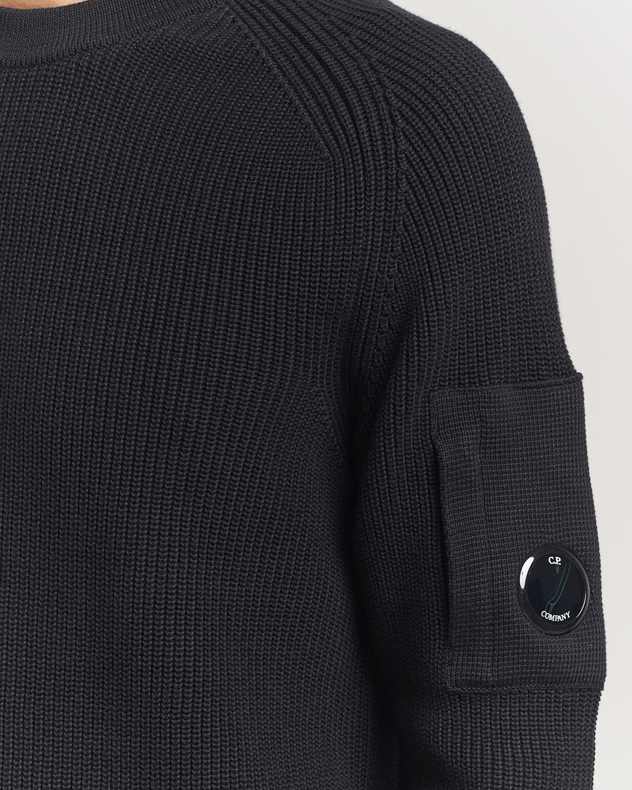 Men | Sweaters & Knitwear | C.P. Company | Sea Island Cotton Crewneck Black