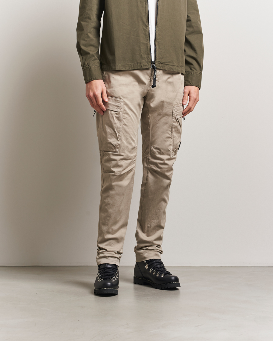 Men | Trousers | C.P. Company | Satin Stretch Cargo Pants Beige
