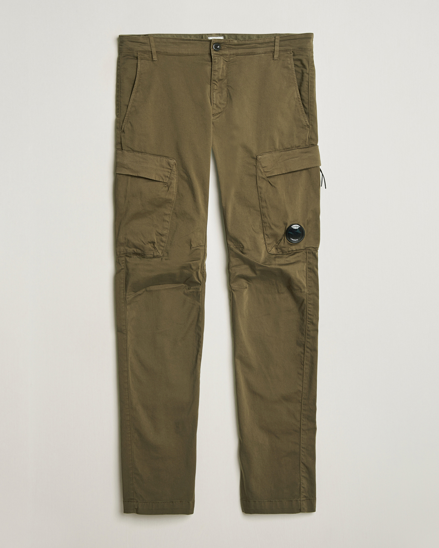Men | Trousers | C.P. Company | Satin Stretch Cargo Pants Olive