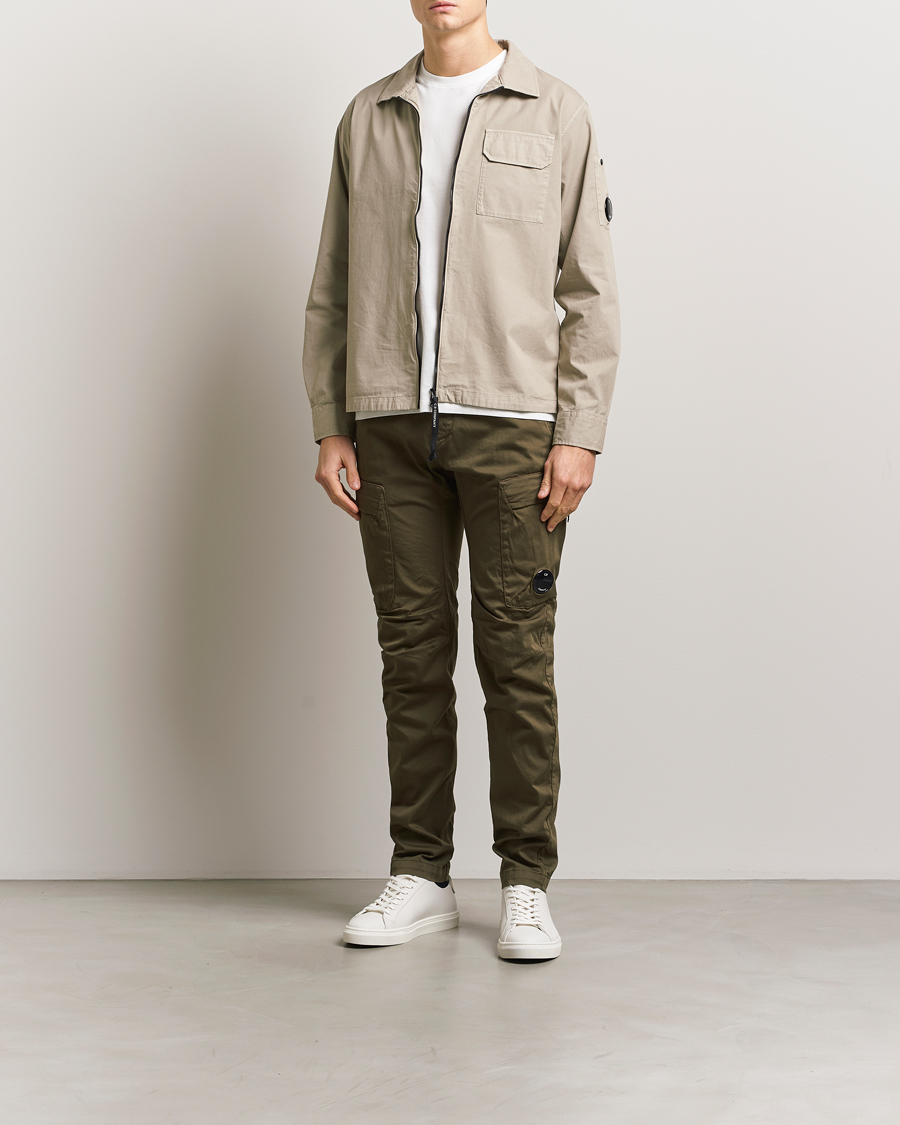 Men | Trousers | C.P. Company | Satin Stretch Cargo Pants Olive