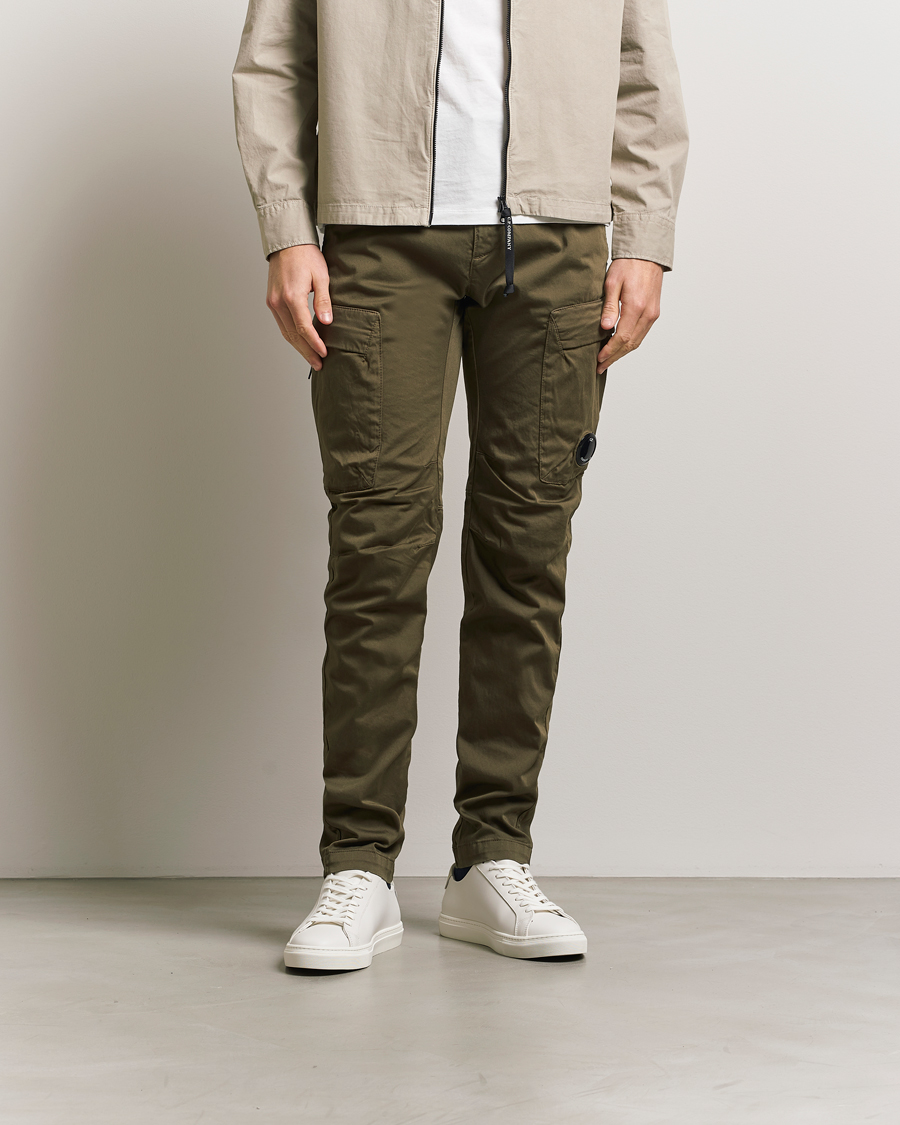 Men | Trousers | C.P. Company | Satin Stretch Cargo Pants Olive