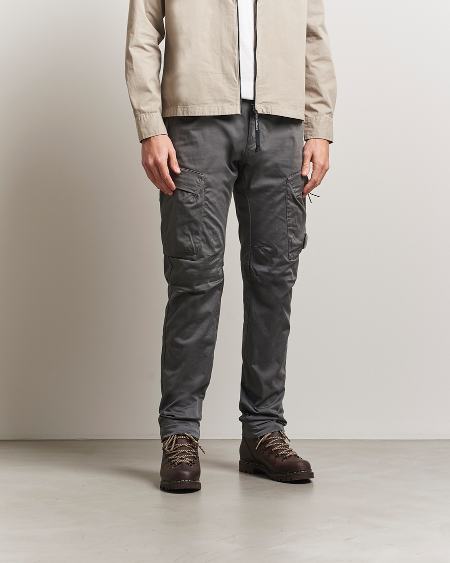 Men | Trousers | C.P. Company | Satin Stretch Cargo Pants Grey