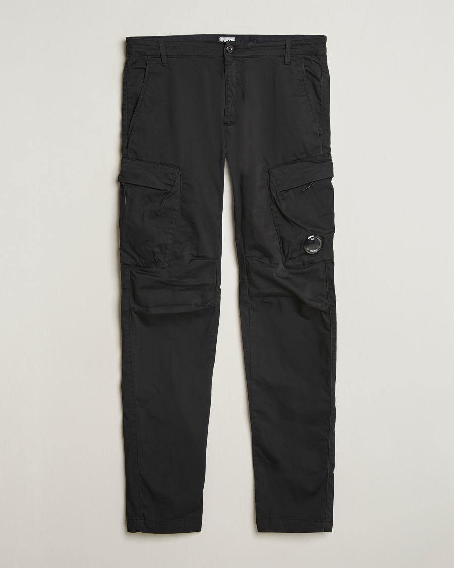 Men | Trousers | C.P. Company | Satin Stretch Cargo Pants Black