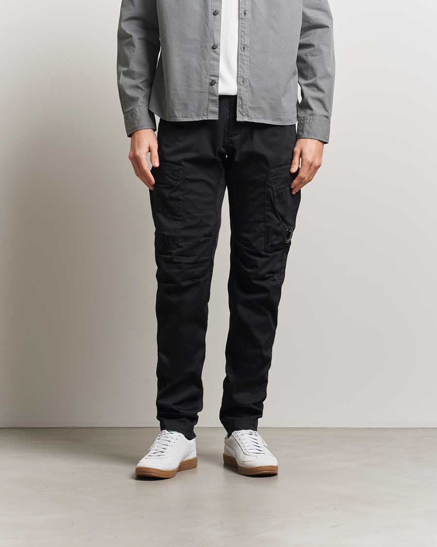 Men | Trousers | C.P. Company | Satin Stretch Cargo Pants Black