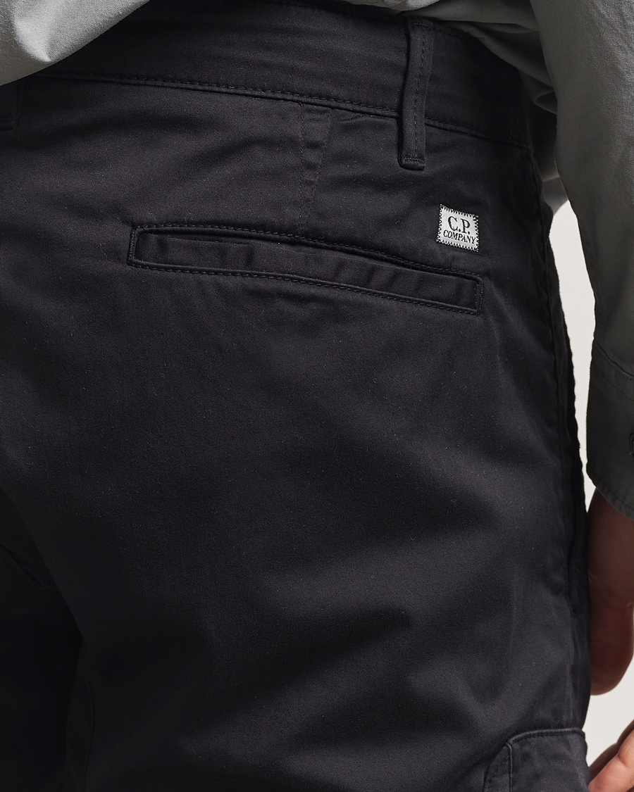 Men | Trousers | C.P. Company | Satin Stretch Cargo Pants Black