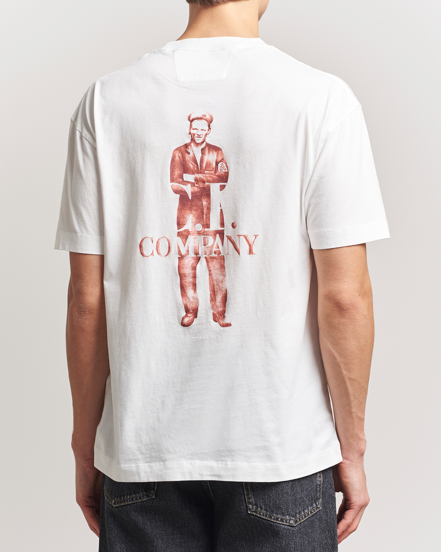 Men | T-Shirts | C.P. Company | Short Sleeve Back Logo T-Shirt White