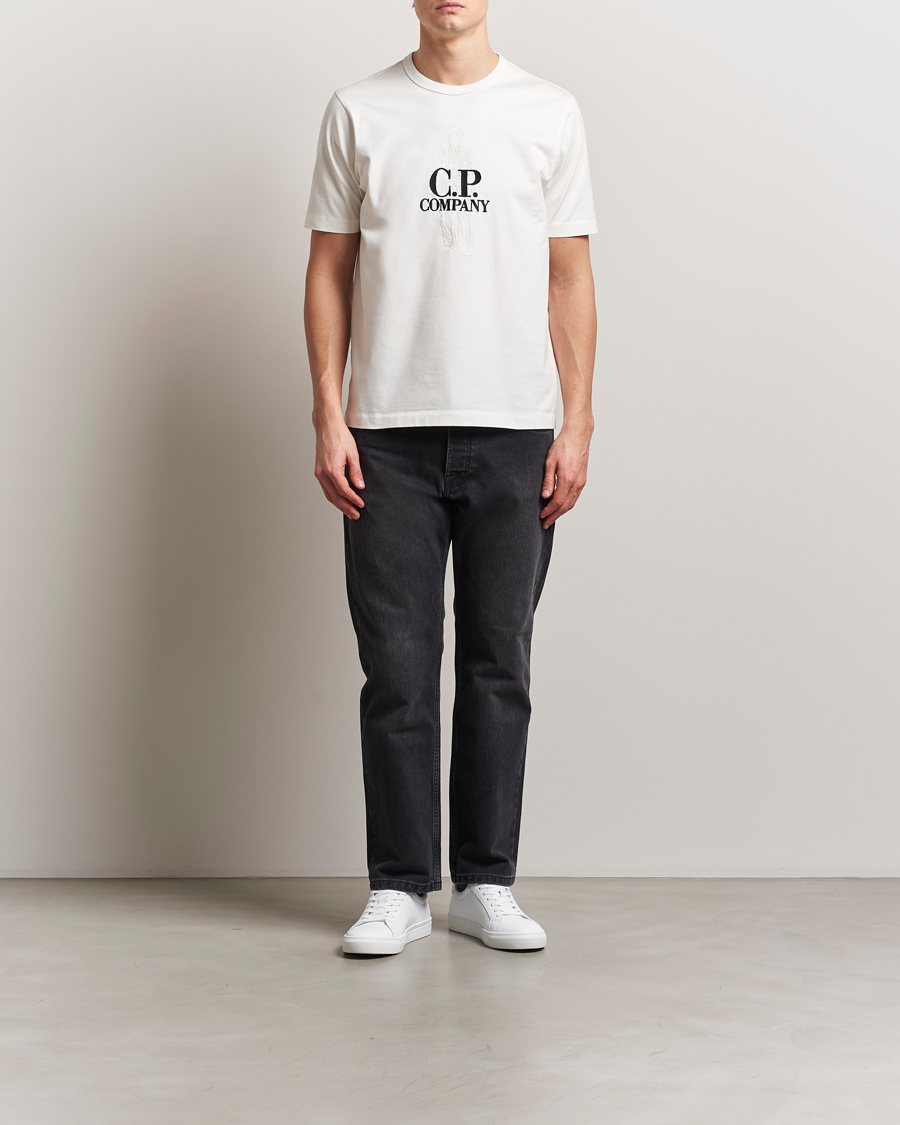 Men | T-Shirts | C.P. Company | Mercerized Heavy Cotton Back Logo T-Shirt White