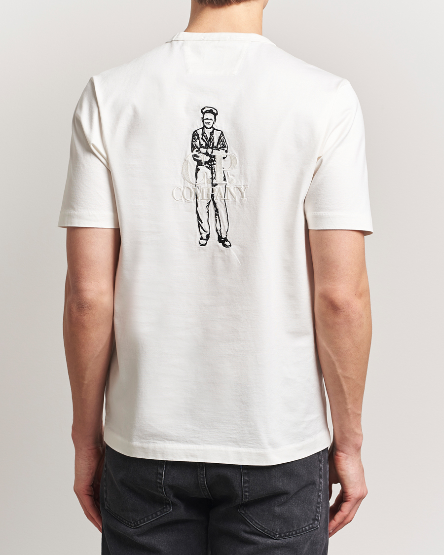 Men | T-Shirts | C.P. Company | Mercerized Heavy Cotton Back Logo T-Shirt White