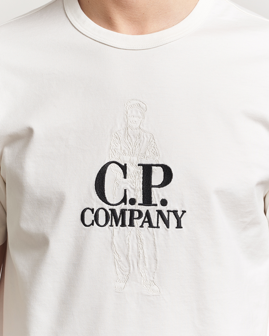 Men | T-Shirts | C.P. Company | Mercerized Heavy Cotton Back Logo T-Shirt White