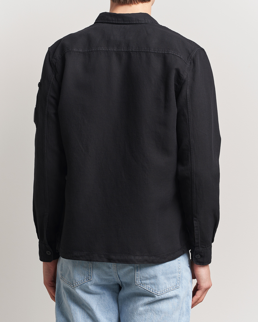 Men | Shirts | C.P. Company | Broken Linen/Cotton Overshirt Black