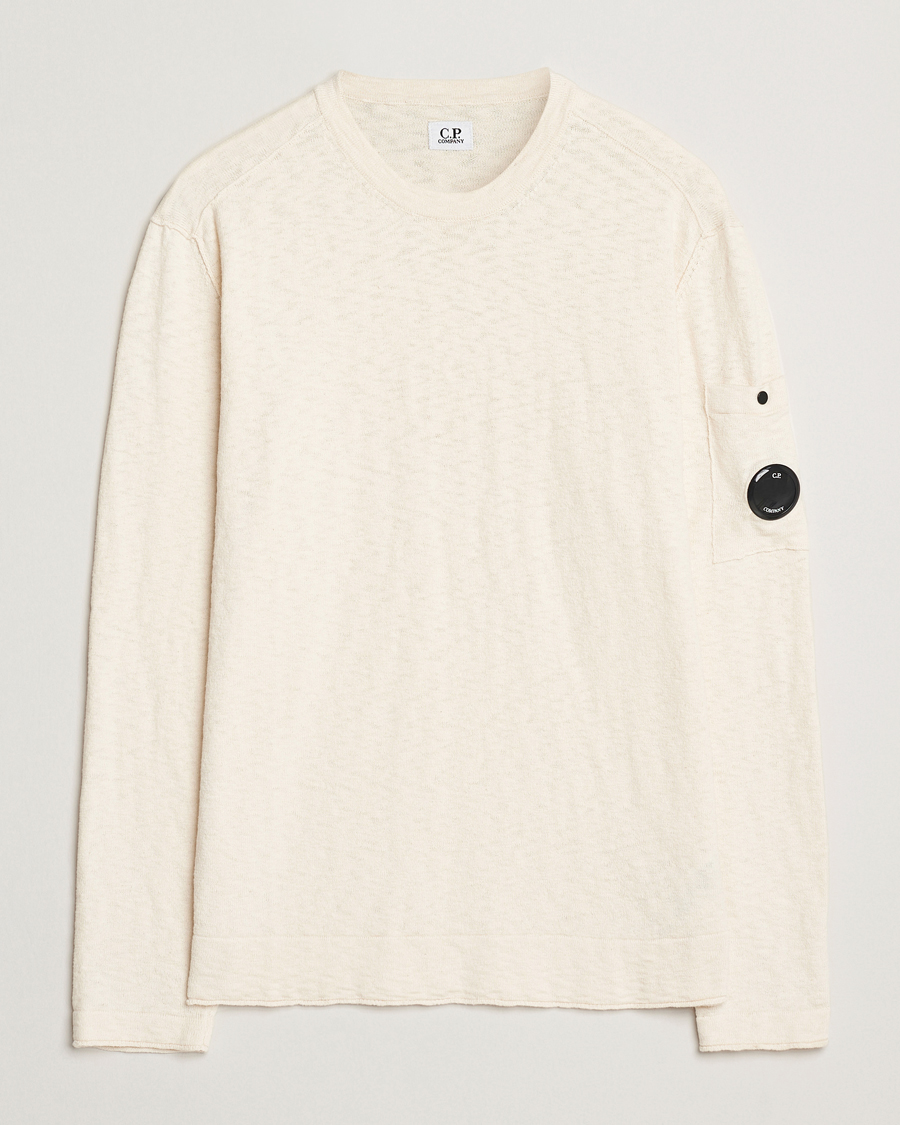 Men | Sweaters & Knitwear | C.P. Company | Knitted Cotton Crew Neck Off White