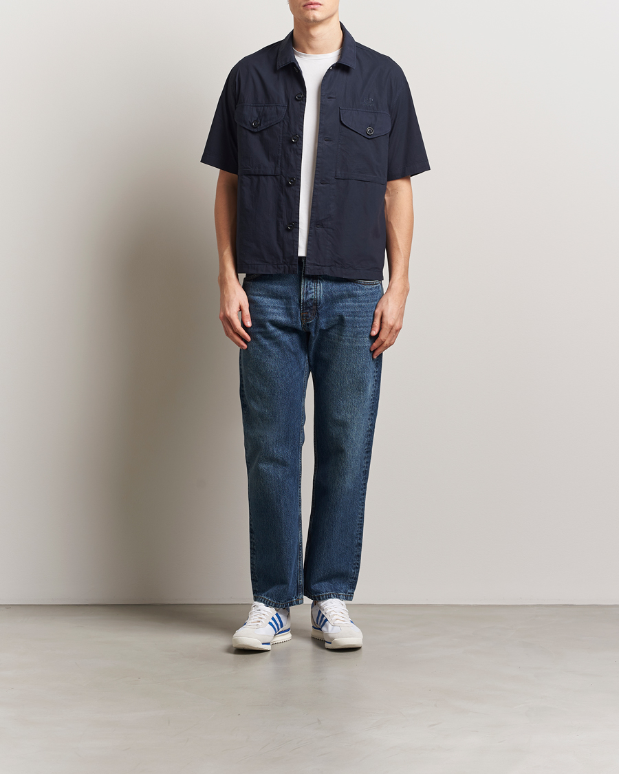 Men | Shirts | C.P. Company | Short Sleeve Popline Shirt Navy