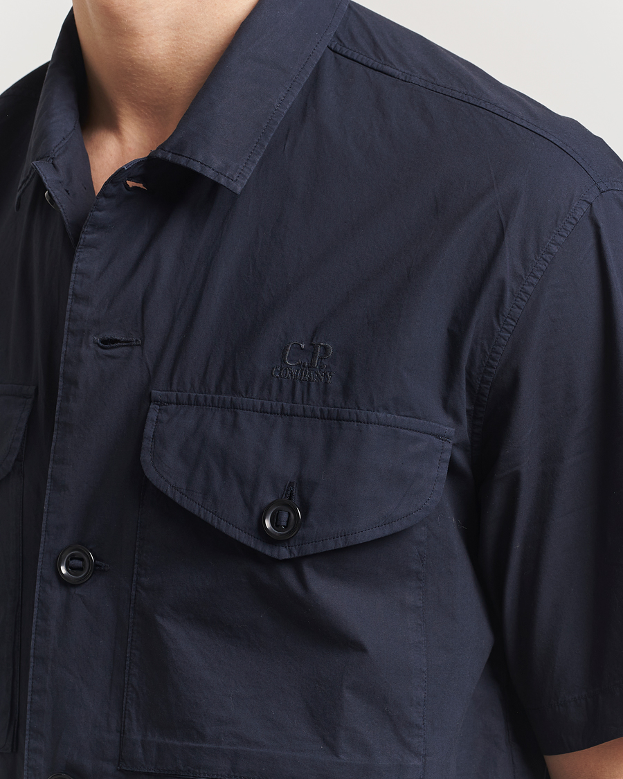 Men | Shirts | C.P. Company | Short Sleeve Popline Shirt Navy