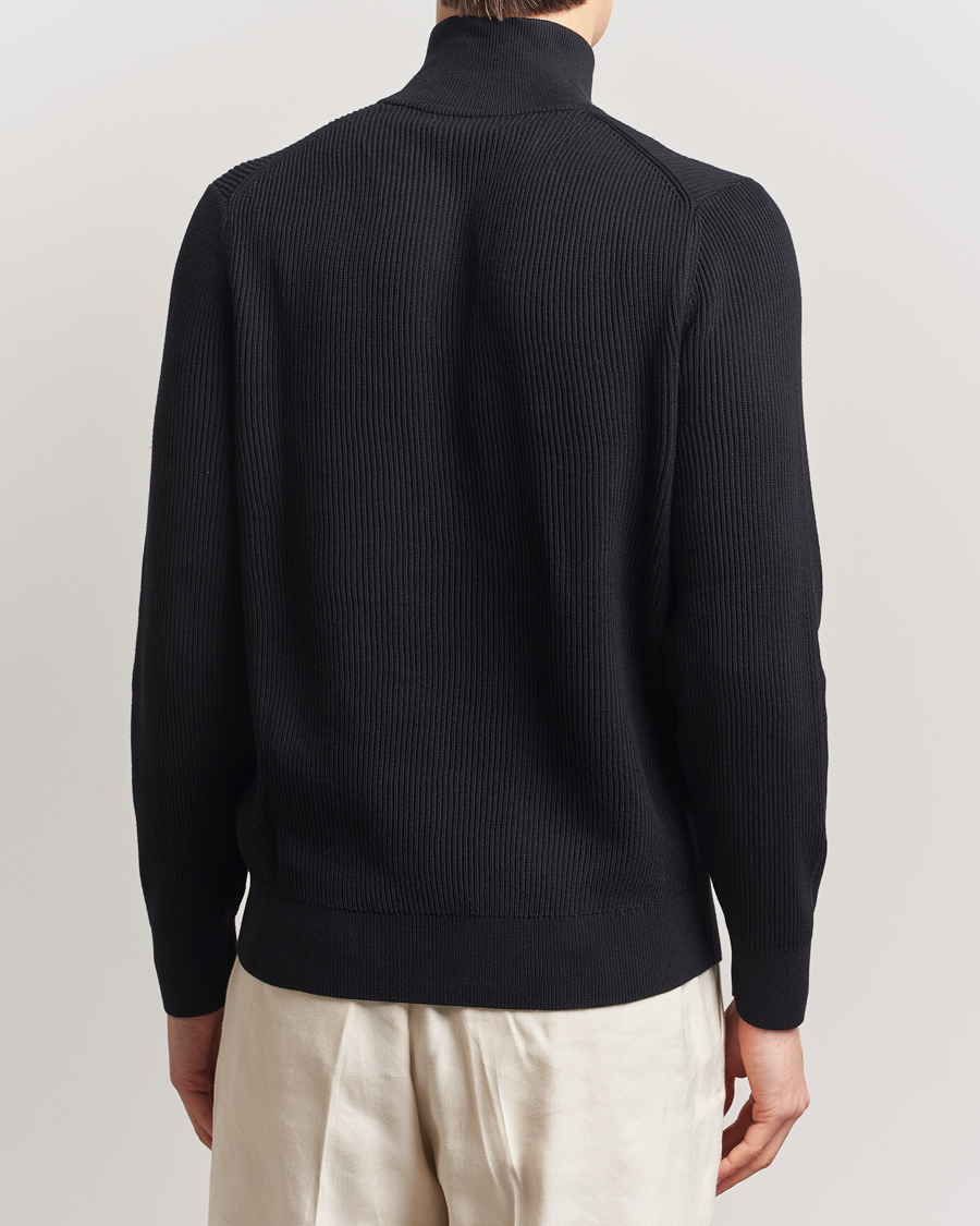 Men | Sweaters & Knitwear | J.Lindeberg | Alex Knitted Half-Zip Black