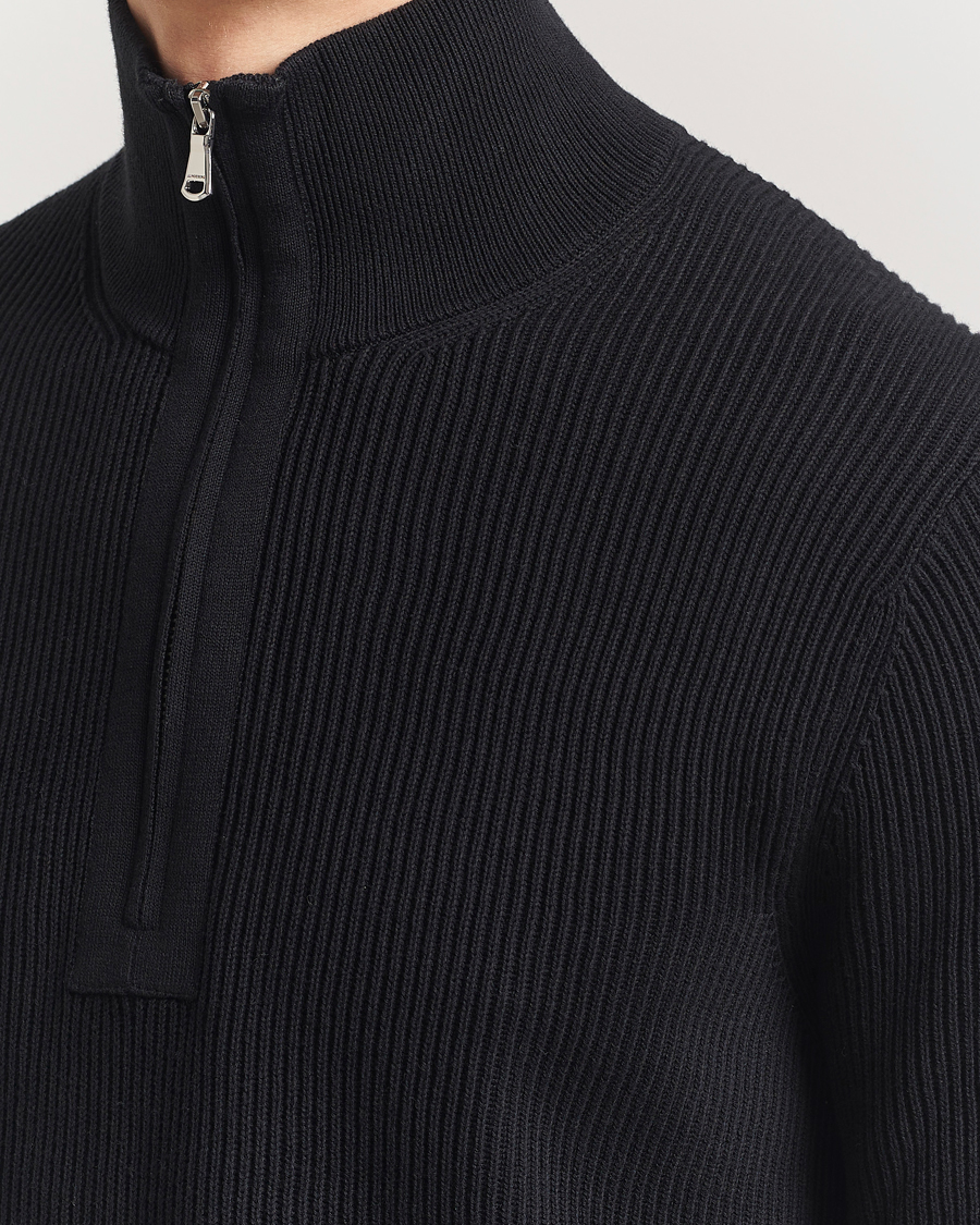 Men | Sweaters & Knitwear | J.Lindeberg | Alex Knitted Half-Zip Black