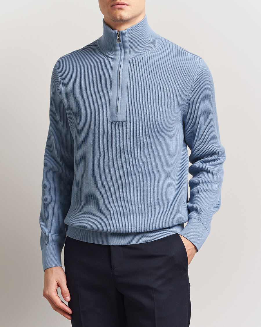 Men | Sweaters & Knitwear | J.Lindeberg | Alex Knitted Half-Zip Rainwashed
