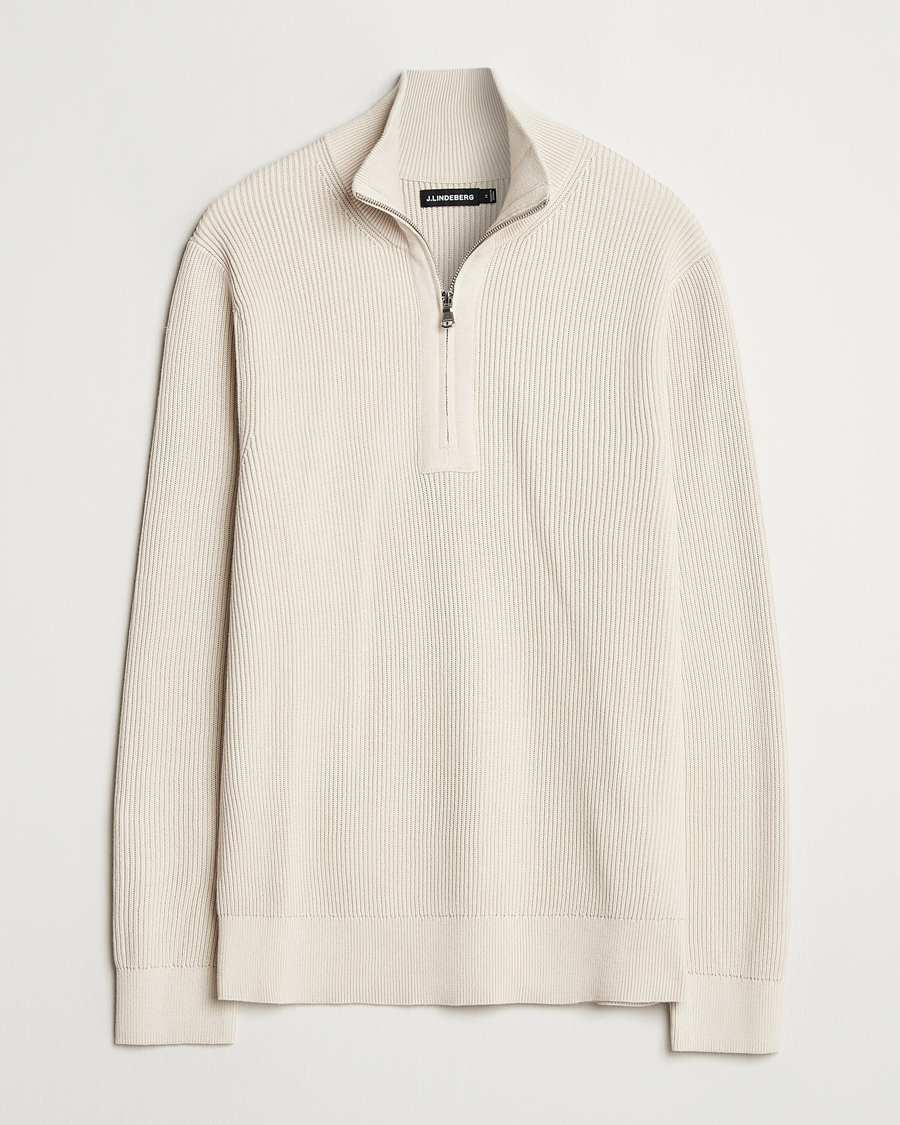 Men | Sweaters & Knitwear | J.Lindeberg | Alex Knitted Half-Zip Moonbeam