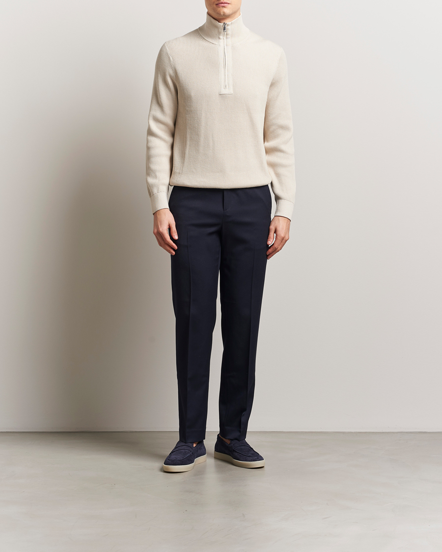 Men | Sweaters & Knitwear | J.Lindeberg | Alex Knitted Half-Zip Moonbeam