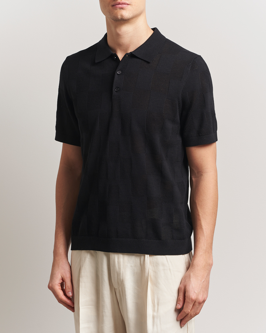 Men | Polo Shirts | J.Lindeberg | Reymond Stacked Bridge Polo Black