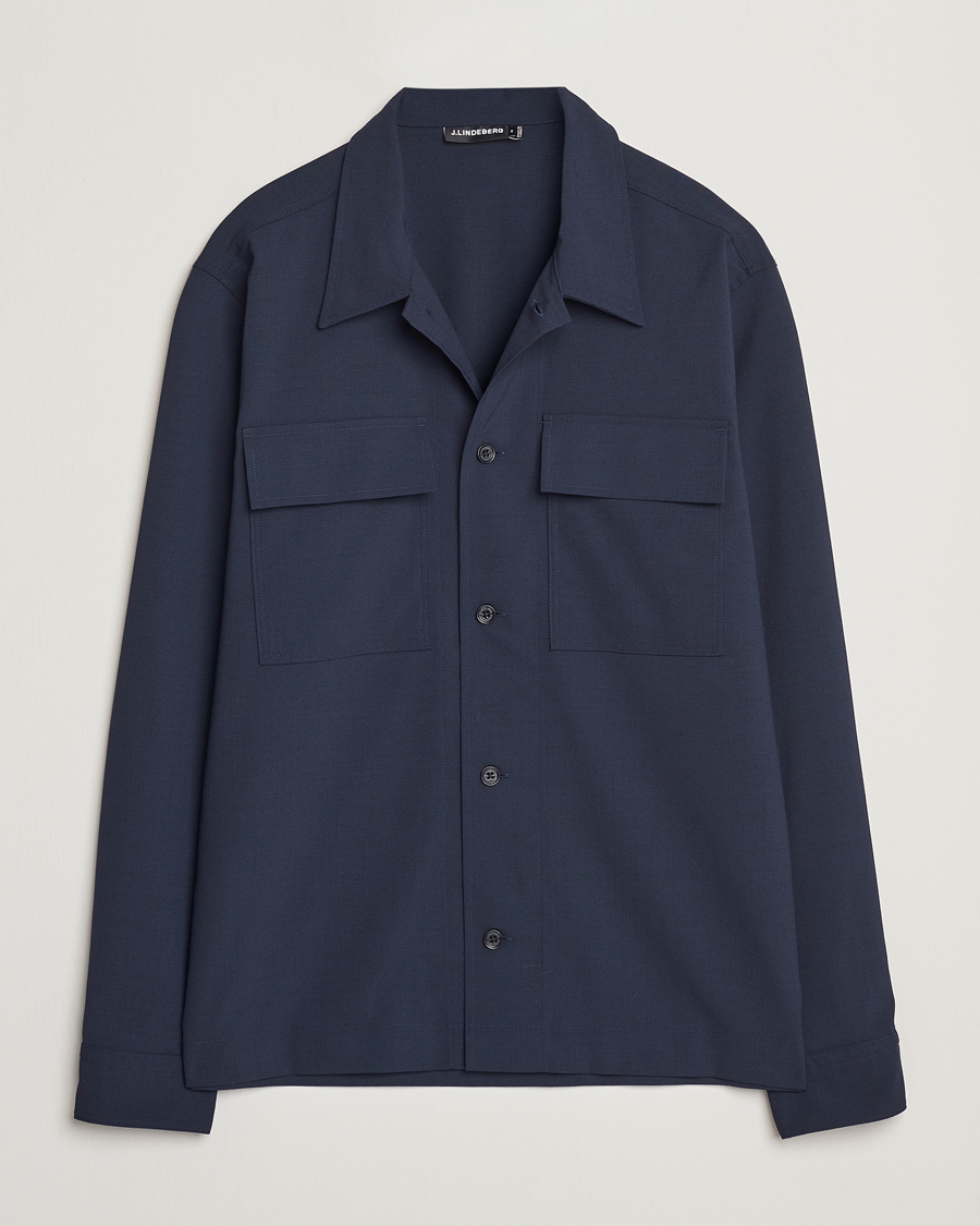 Men | Shirts | J.Lindeberg | Reid Twill Overshirt Navy