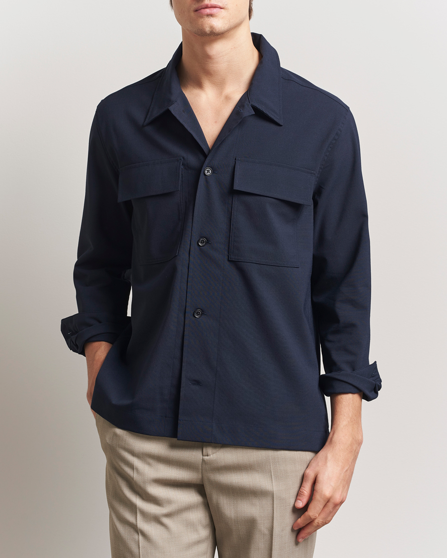Men | Shirts | J.Lindeberg | Reid Twill Overshirt Navy
