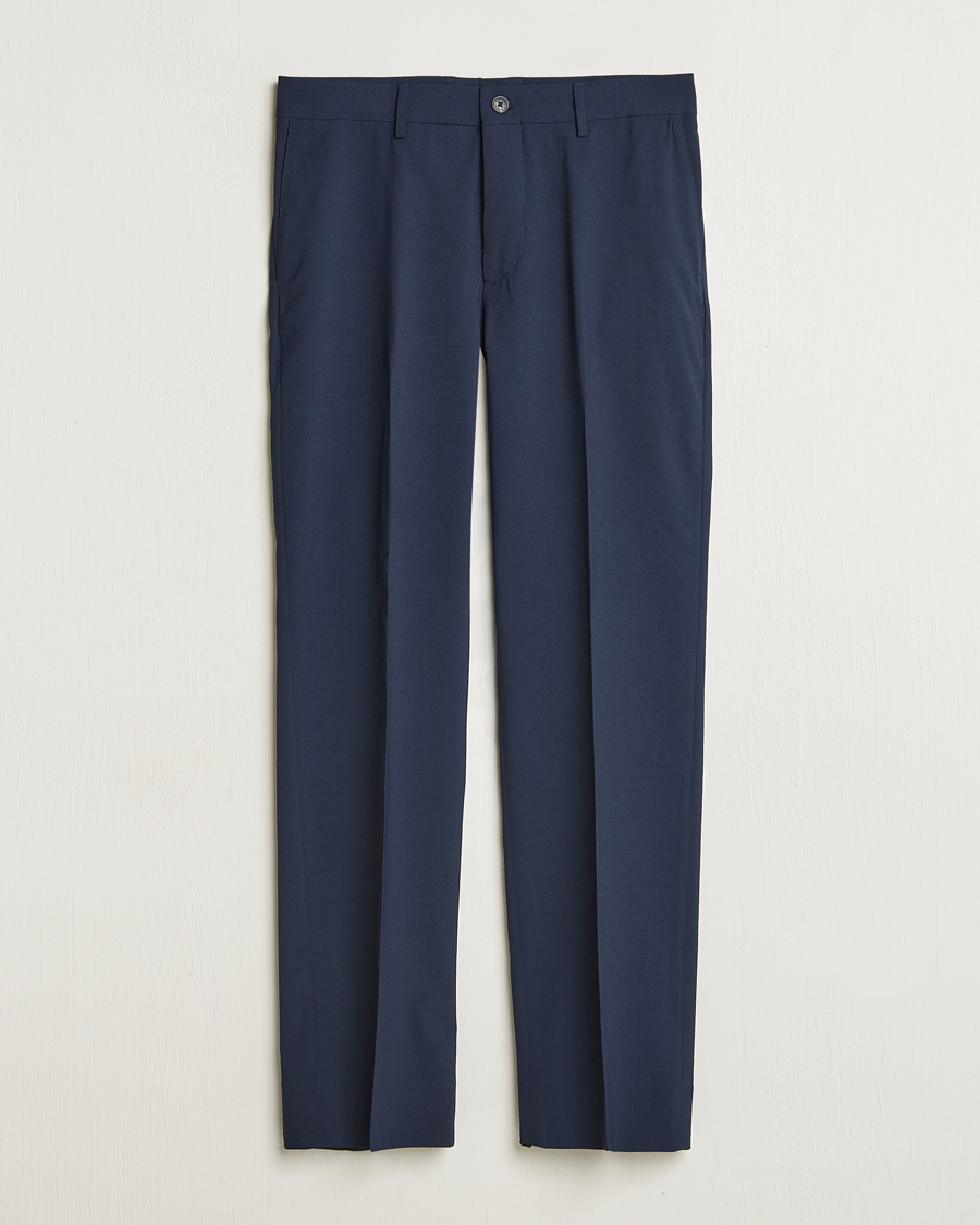 Men | Trousers | J.Lindeberg | Gabi Drape Wool Pants Navy