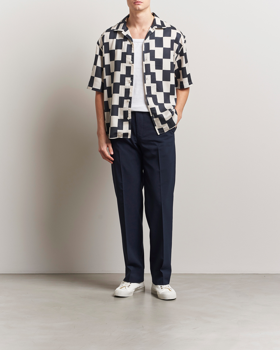 Men | Trousers | J.Lindeberg | Gabi Drape Wool Pants Navy