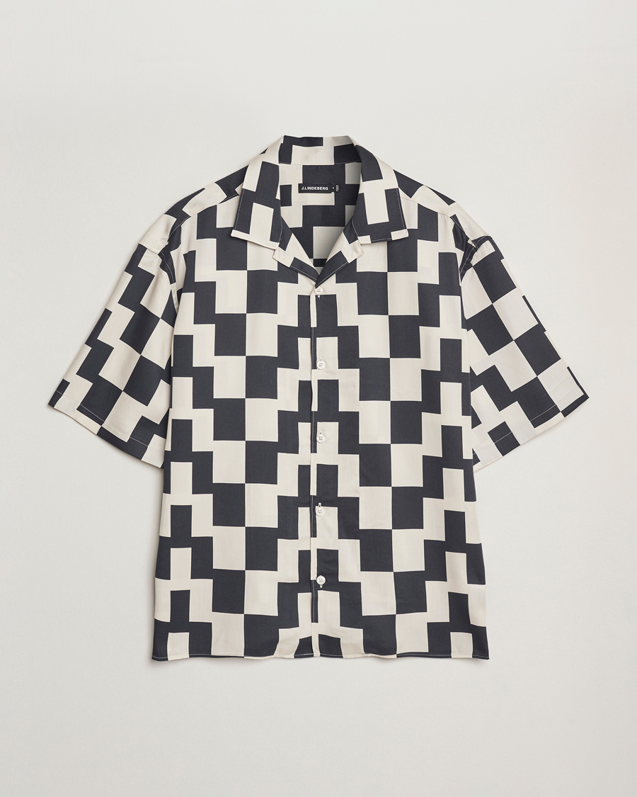 Men | Shirts | J.Lindeberg | Ellis Stack Bridge Print Shirt Black