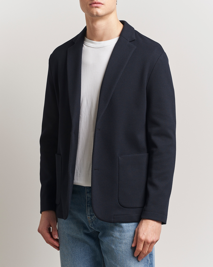 Men | Blazers | J.Lindeberg | Calvon 3D Piquet Blazer Navy
