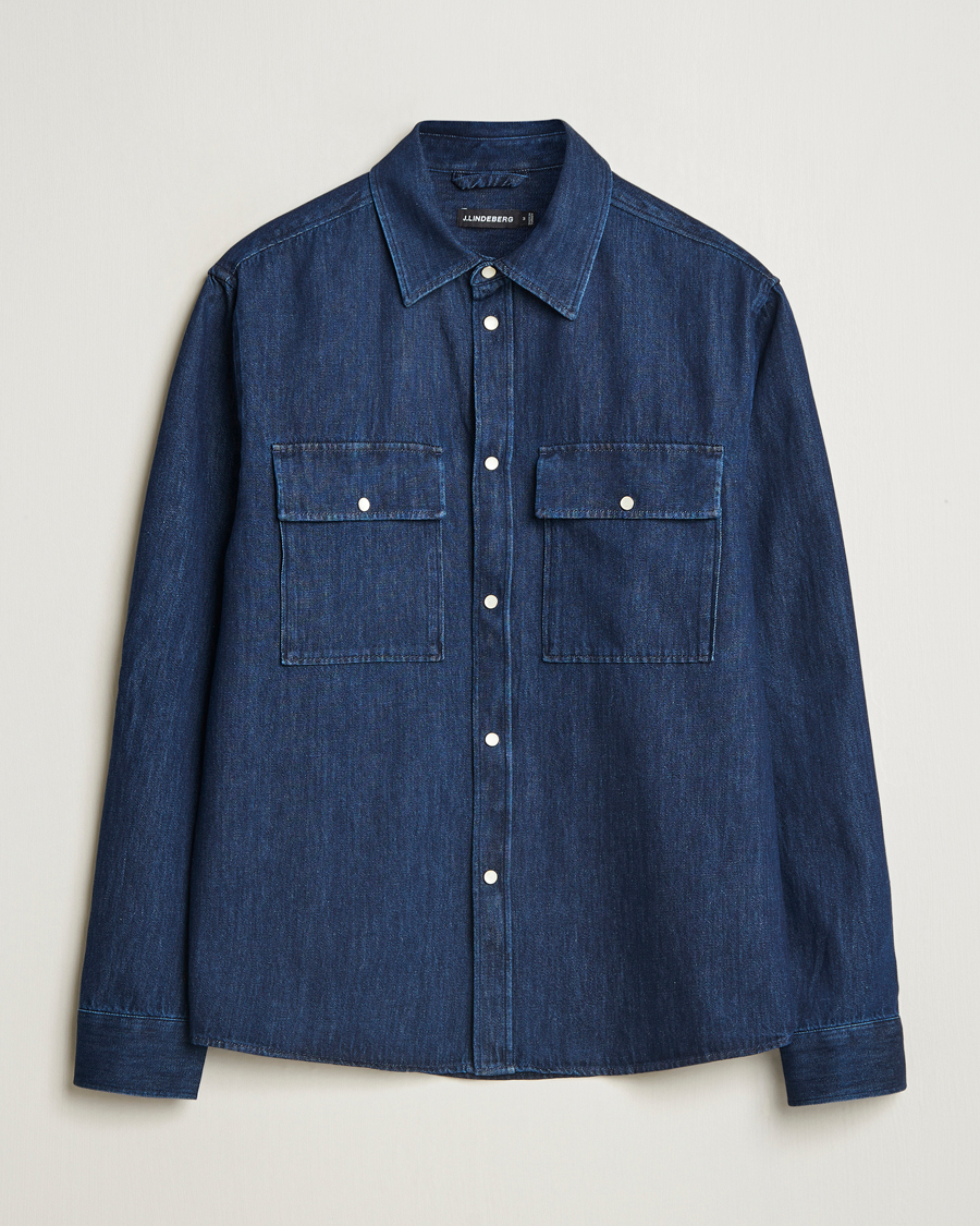 Men | Shirts | J.Lindeberg | Finnigan Denim Shirt Navy