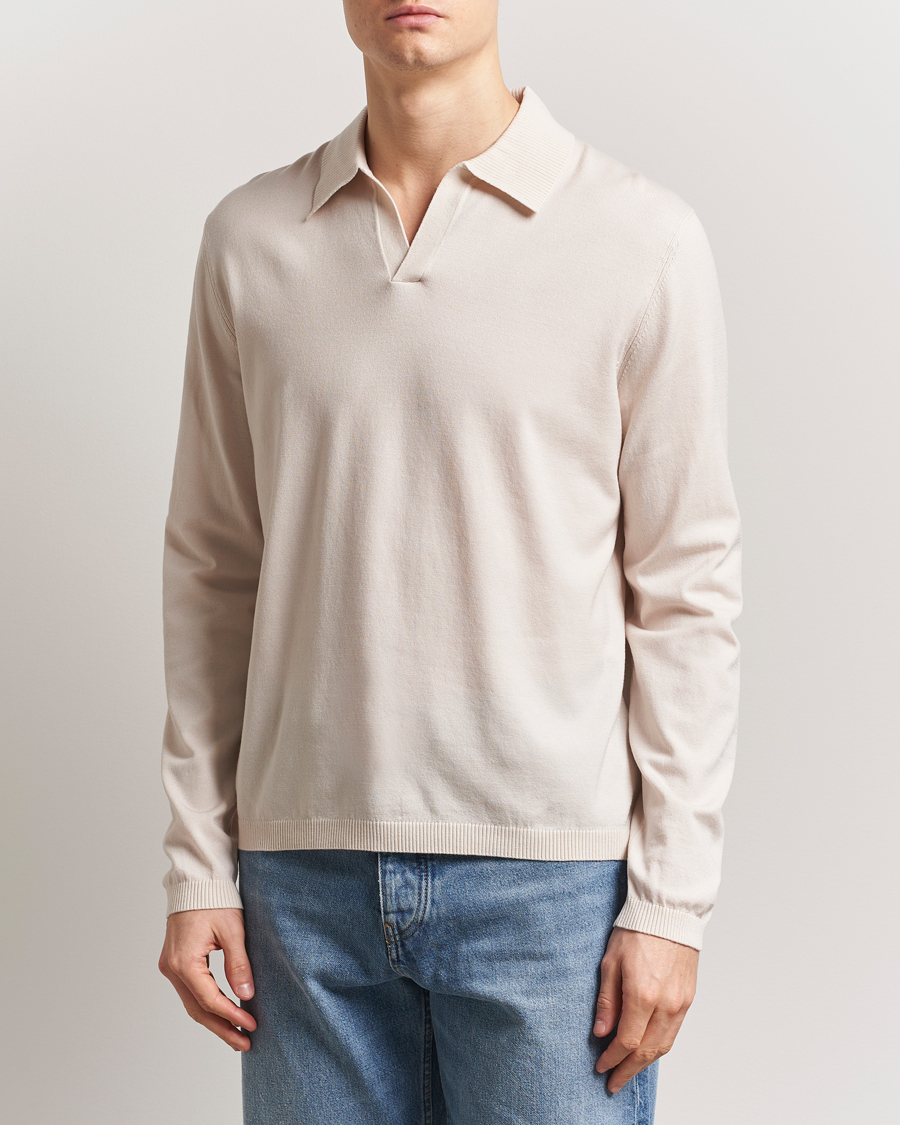 Men | Polo Shirts | J.Lindeberg | Rowan Long Sleeve Polo Moonbeam