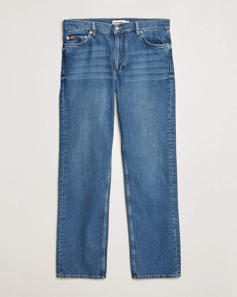 Men | Jeans | J.Lindeberg | Cody Washed Reg Jeans Mid Blue