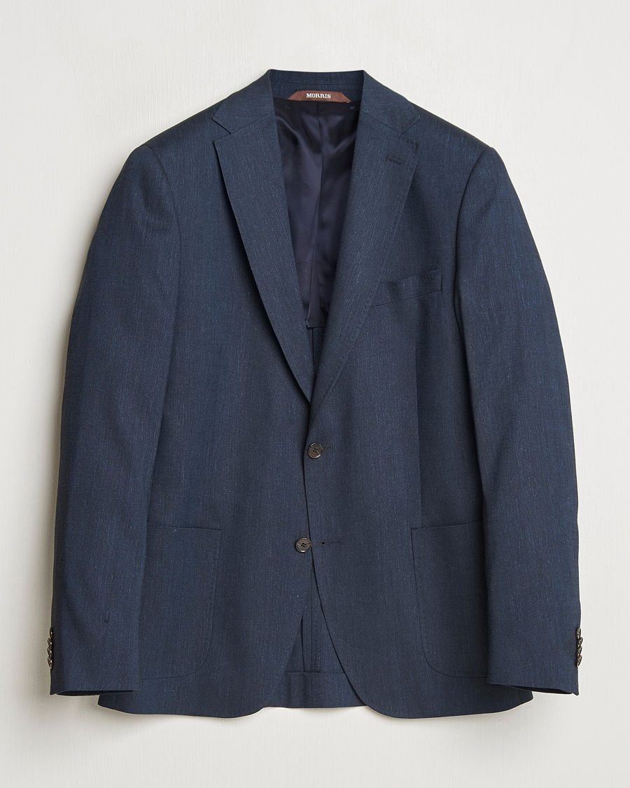 Men | Blazers | Morris Heritage | Linen Suit Blazer Navy