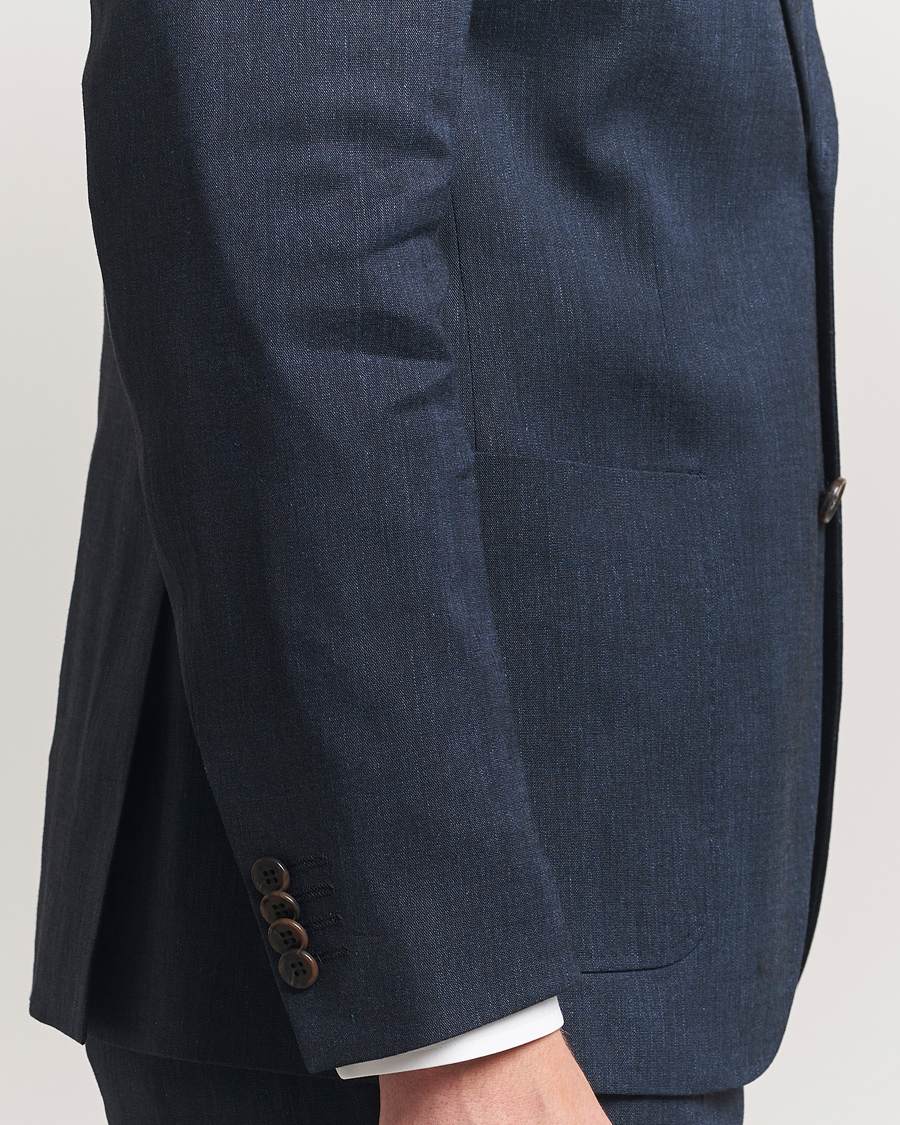 Men | Blazers | Morris Heritage | Linen Suit Blazer Navy