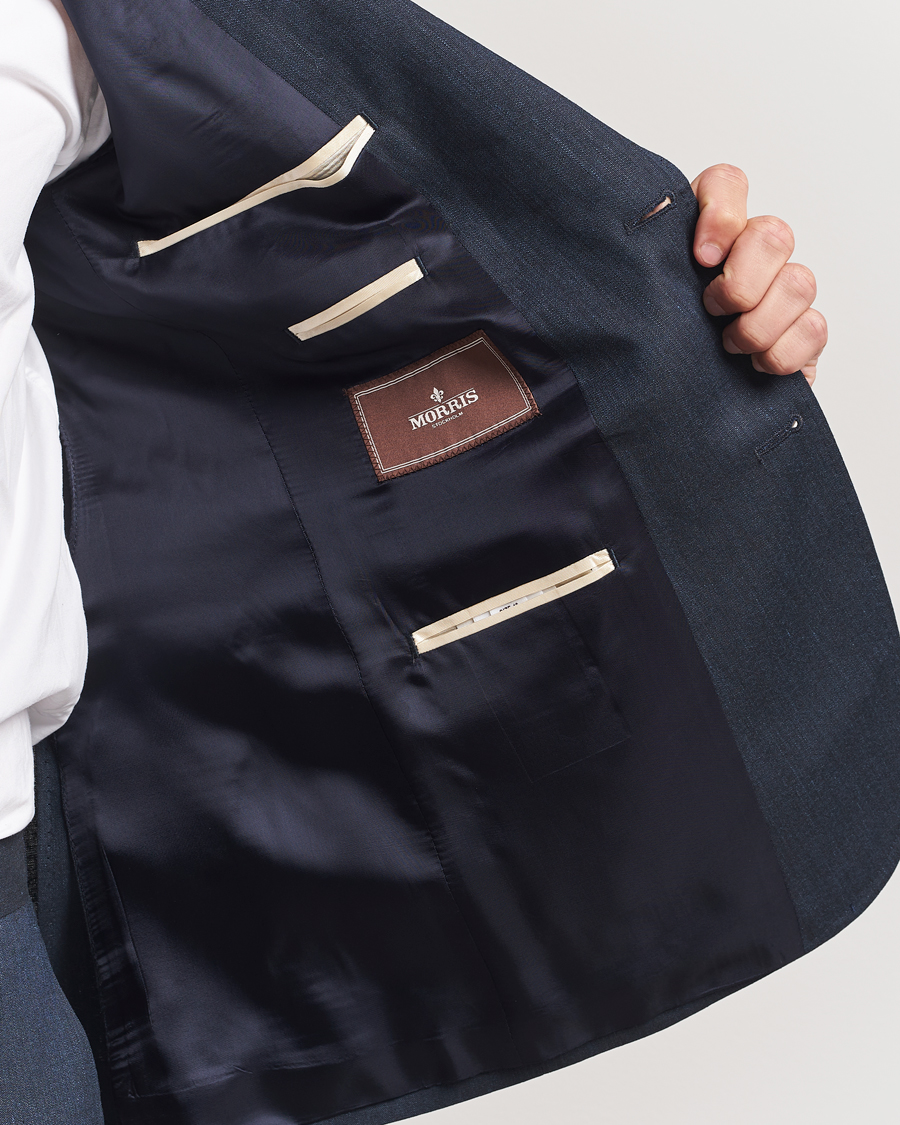 Men | Blazers | Morris Heritage | Linen Suit Blazer Navy