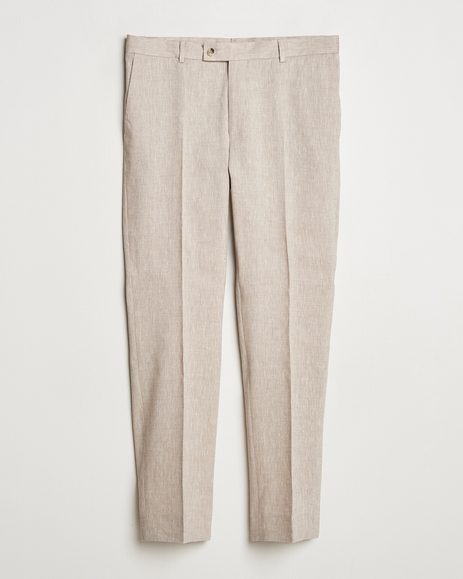 Men | Suits | Morris Heritage | Linen Suit Trousers Beige