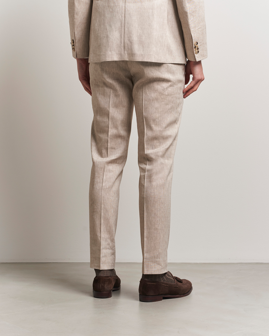 Men | Suits | Morris Heritage | Linen Suit Trousers Beige