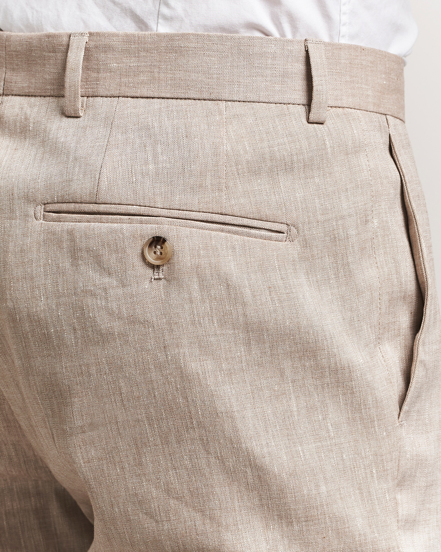 Men | Suits | Morris Heritage | Linen Suit Trousers Beige