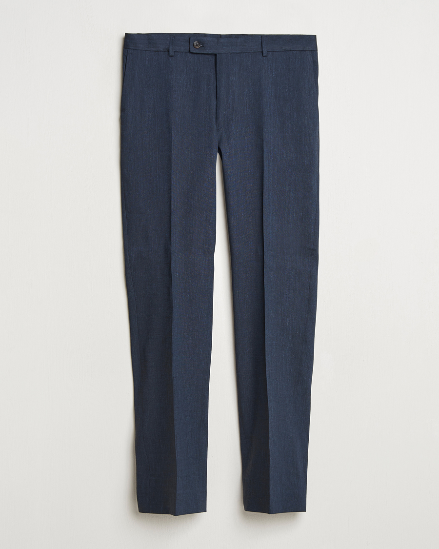 Men | Trousers | Morris | Heritage Linen Suit Trousers Navy