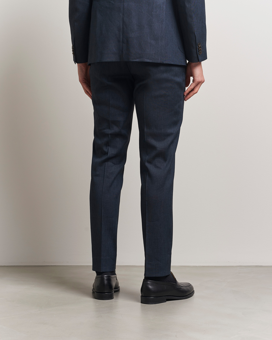 Men | Suits | Morris Heritage | Linen Suit Trousers Navy