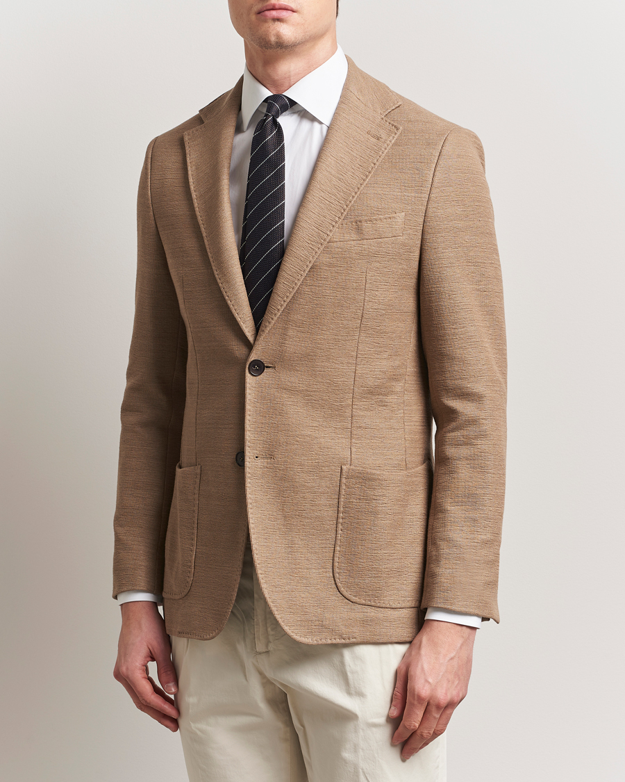 Men | Blazers | Morris Heritage | Jersey Linen Jacket Beige