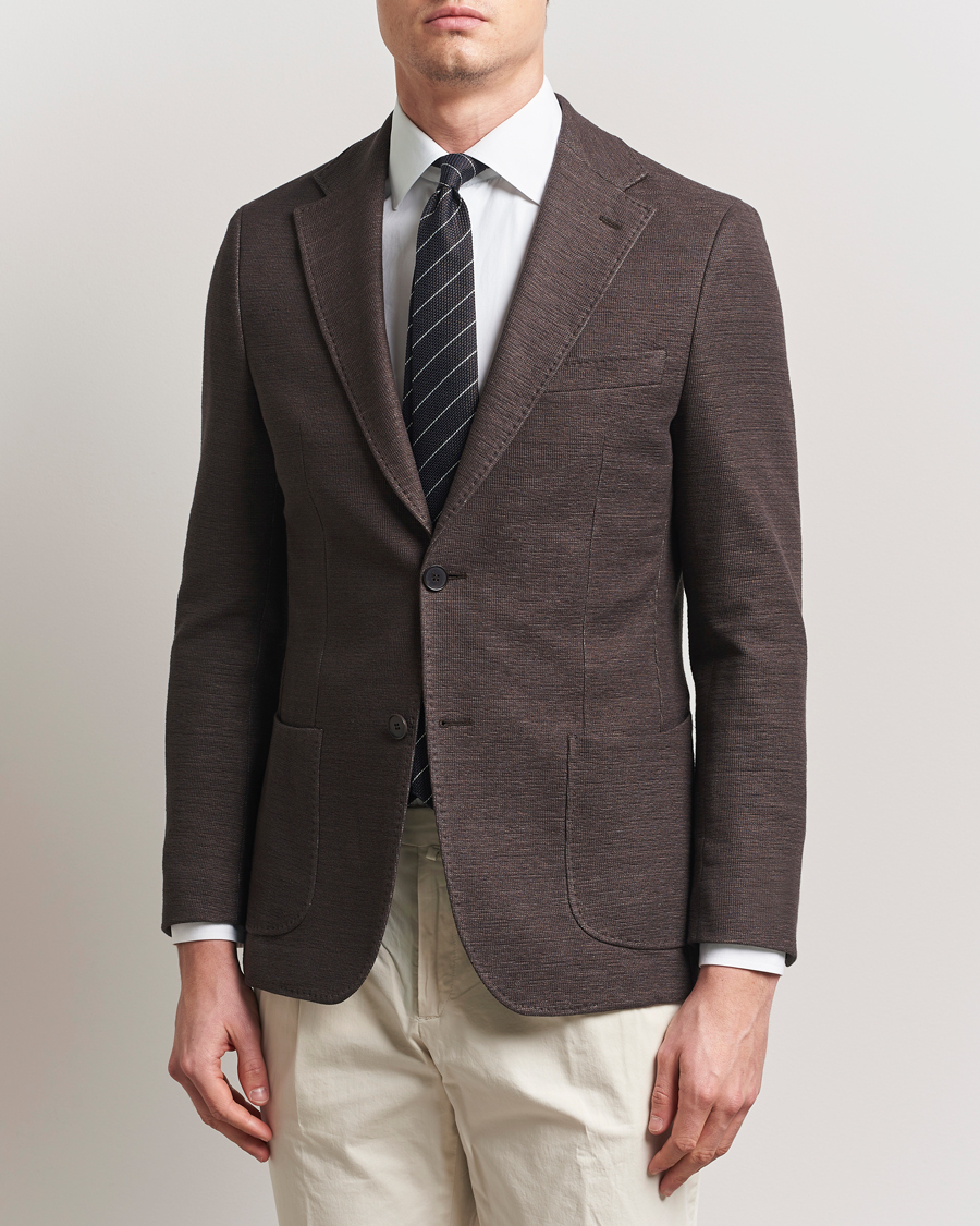 Men | Blazers | Morris Heritage | Jersey Linen Jacket Brown