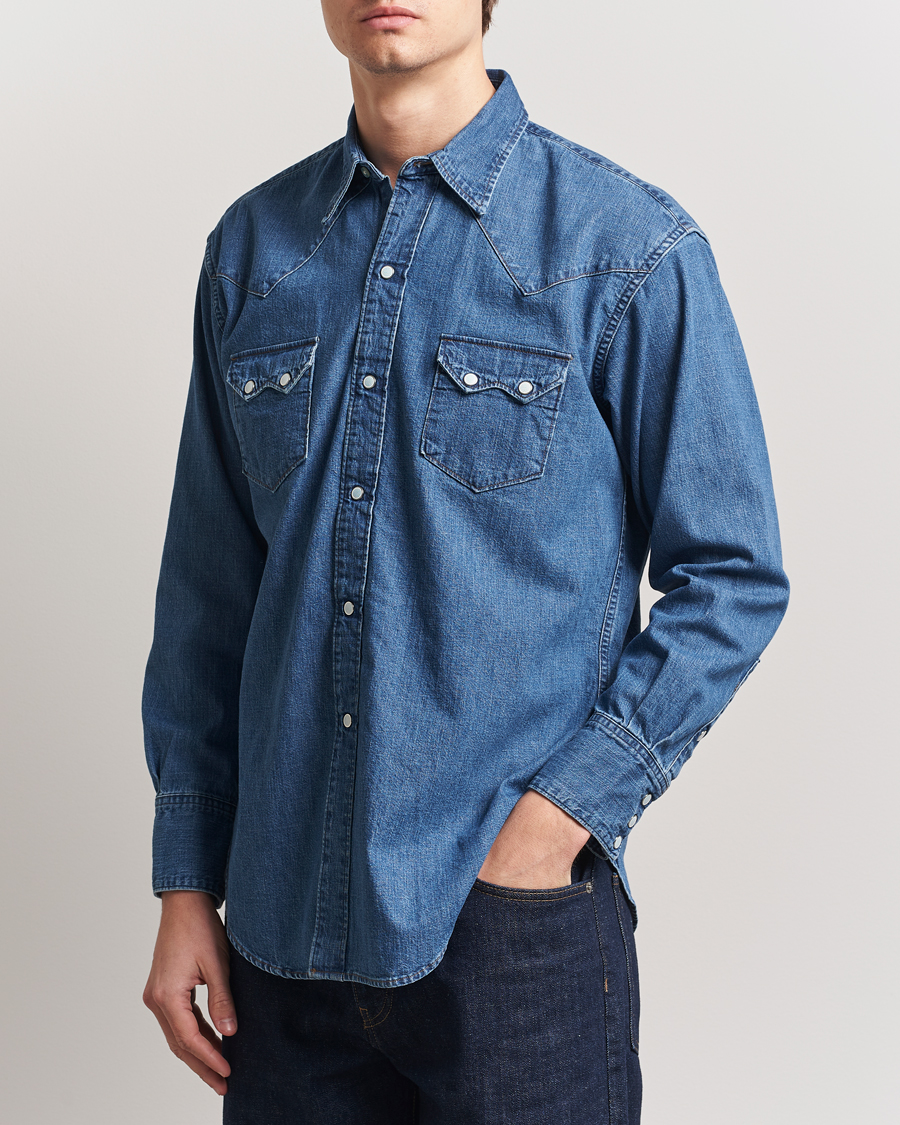 Men | Shirts | orSlow | Western Shirt Used Denim