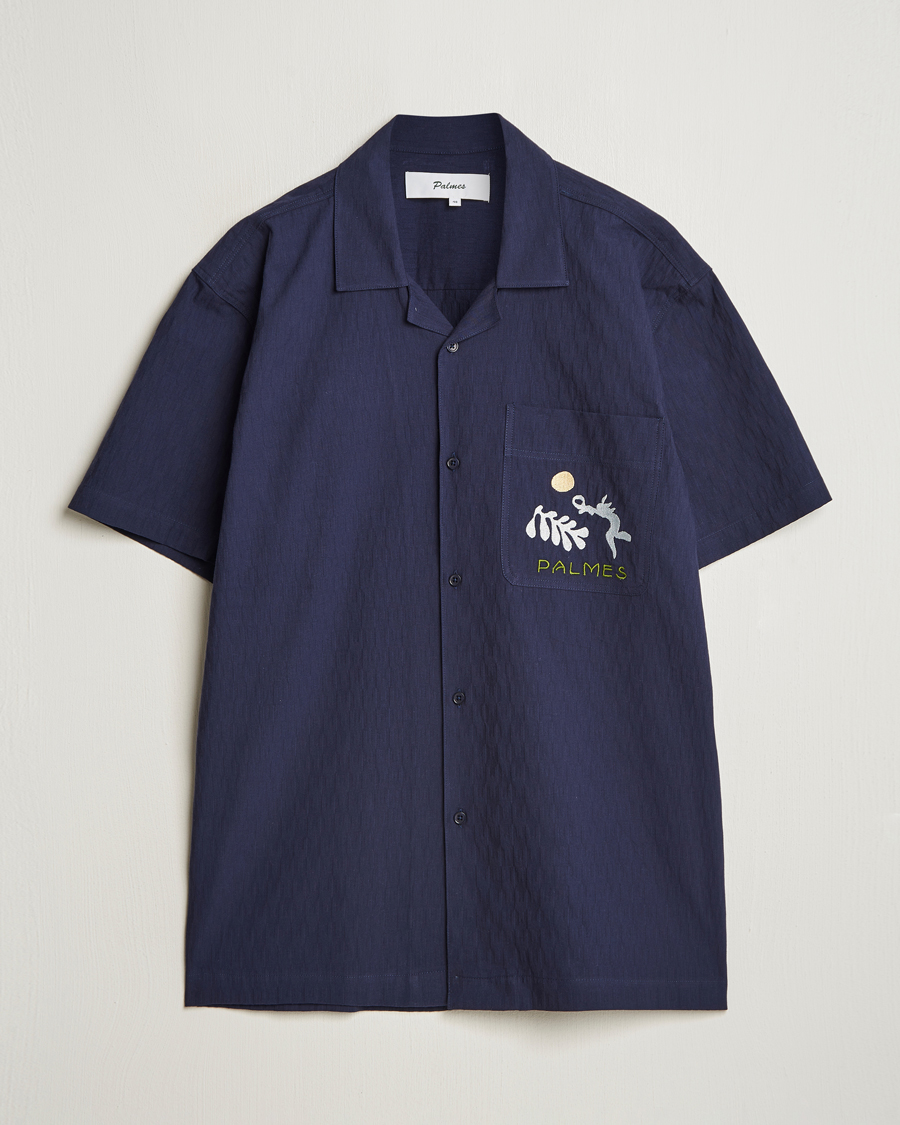Men | Shirts | Palmes | Garden Short Sleeve Shirt Navy