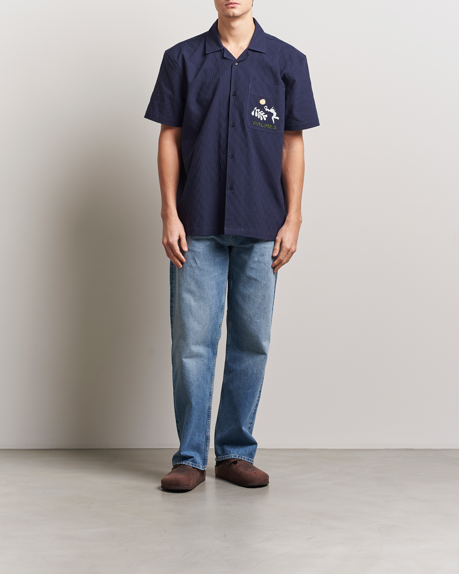 Men | Shirts | Palmes | Garden Short Sleeve Shirt Navy