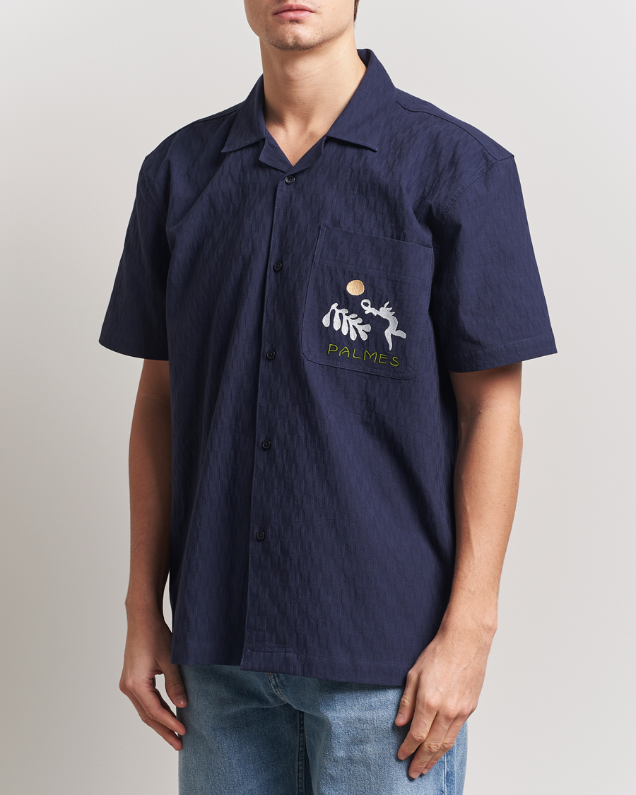 Men | Shirts | Palmes | Garden Short Sleeve Shirt Navy